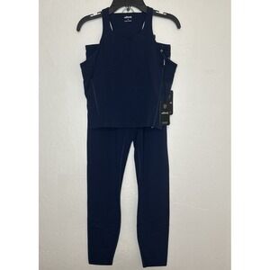 ALLBIRDS NATURAL LEGGING/TANK SET MERINO WOOL BLEND SIZE WOMEN SMALL - TRUE NAVY